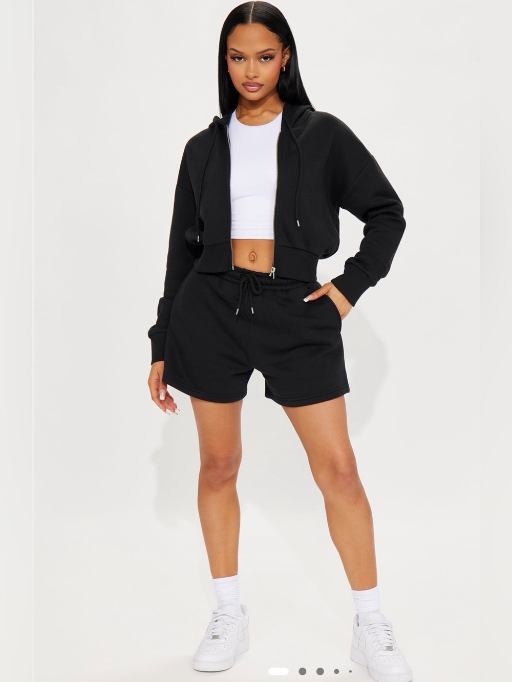 Fashion Nova: Brianna Sweatshirt Set- Black